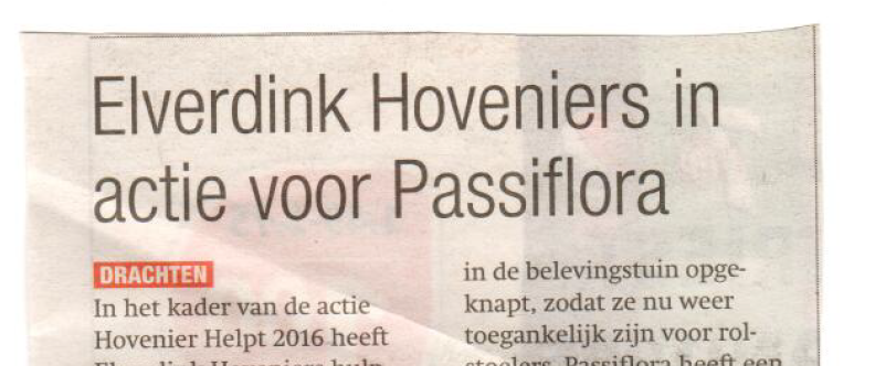 Elverdink Hoveniers in actie voor Passiflora